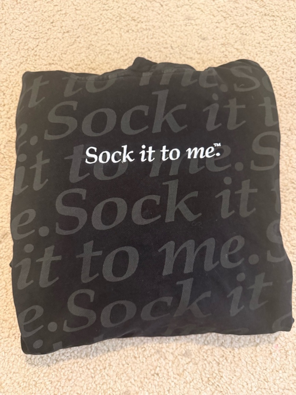 Midnight Organic “Sock It To Me” Hoodie Black Graphic Pullover Size Large